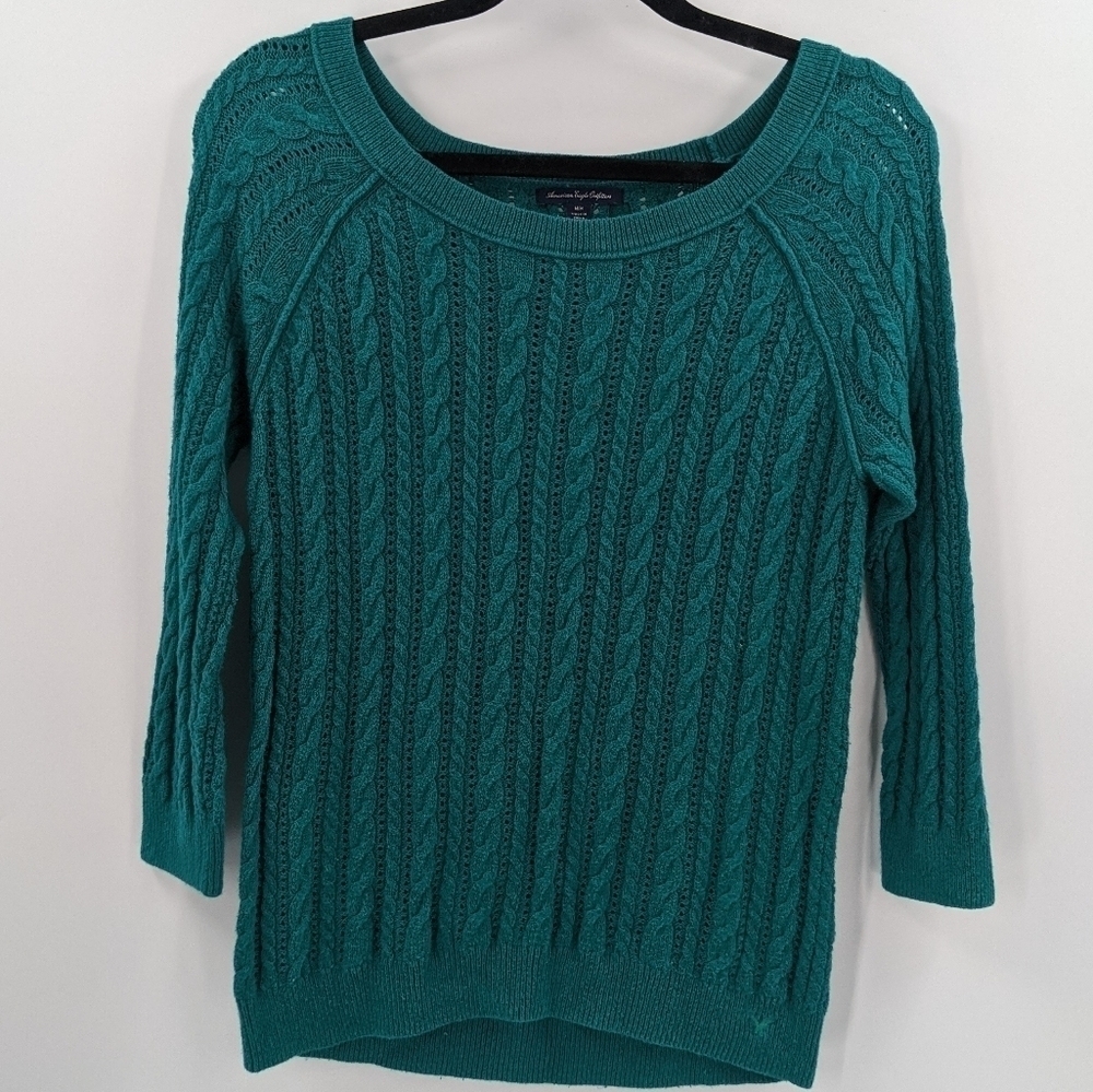 AMERICAN EAGLE Crewneck 3/4 Sleeve Sweater